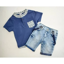Костюм (футболка, джинсы с подтяжками) BIZIZO 1051