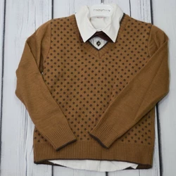 Комплект Fornello (свитер, рубашка, брюки) 2113 бежевый