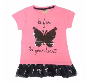 Туника розовая 9040 бабочка Туника розовая 9040 бабочка