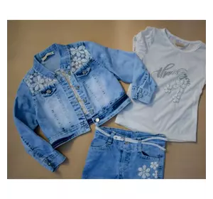 Комплект MOONSTAR 1231 3в1 (джинсы + футболка + куртка)