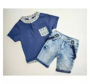 Костюм (футболка, джинсы с подтяжками) BIZIZO 1051