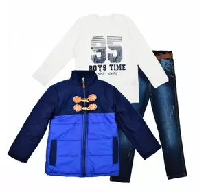 Комплект (куртка, реглан, джинсы) Cusimio 1419 синий
